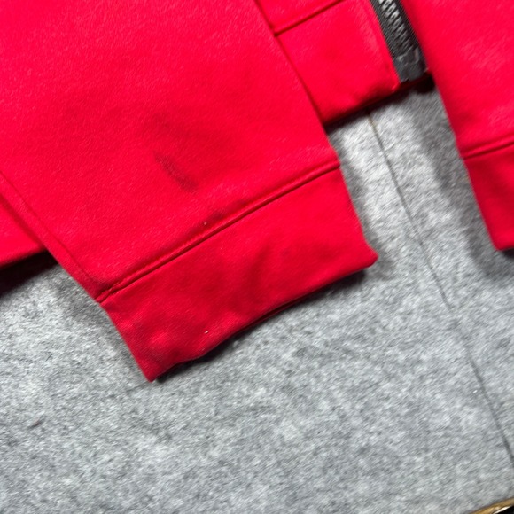 The North Face Hoodie Mens Large Red Grey Full Zip Colorblock Activewear - Picture 12 of 16